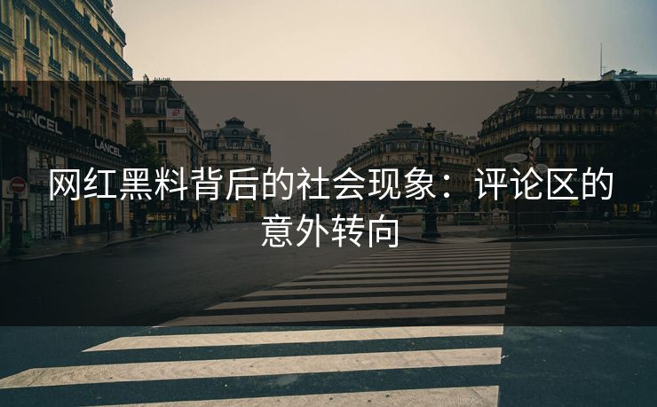 网红黑料背后的社会现象：评论区的意外转向