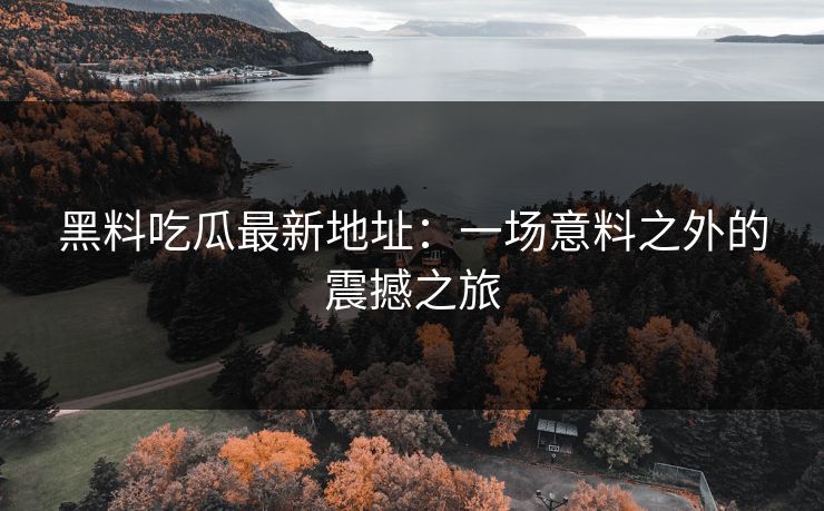 黑料吃瓜最新地址：一场意料之外的震撼之旅