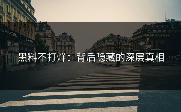 黑料不打烊：背后隐藏的深层真相